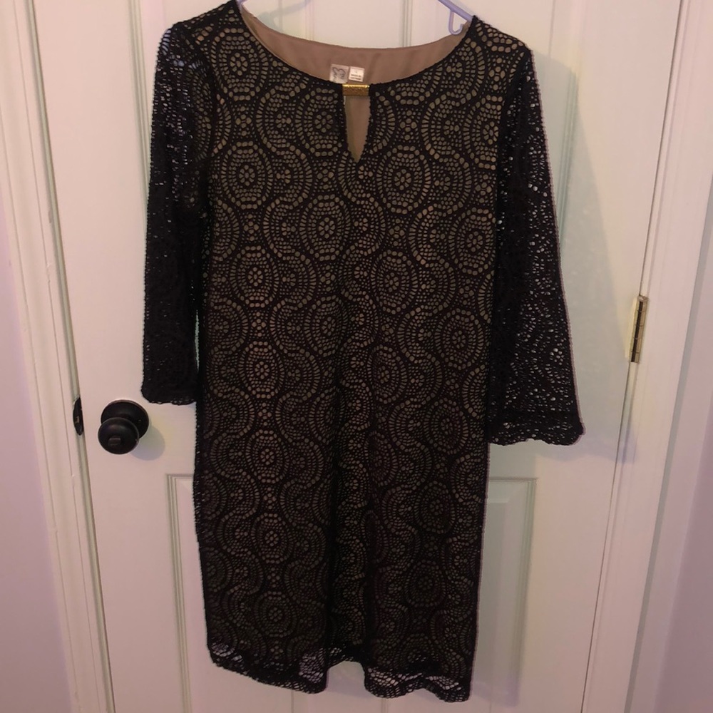 Lace Black and Tan dress